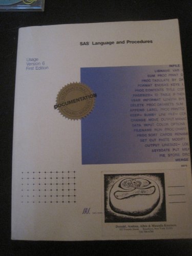 Beispielbild fr Sas Language and Procedures: Usage zum Verkauf von Wonder Book