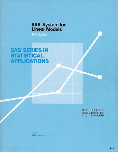 Beispielbild fr SAS System for Linear Models zum Verkauf von Better World Books