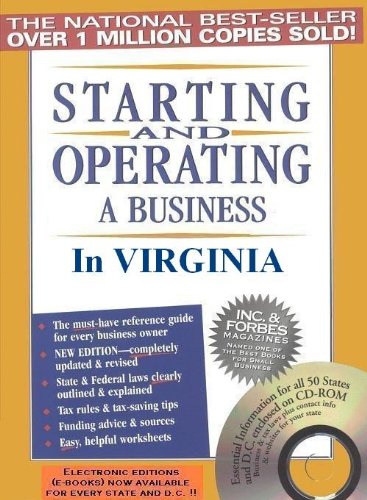Imagen de archivo de Starting and Operating a Business in Virginia: A Step-By-Step Guide (SMARTSTART YOUR BUSINESS IN) a la venta por Wonder Book