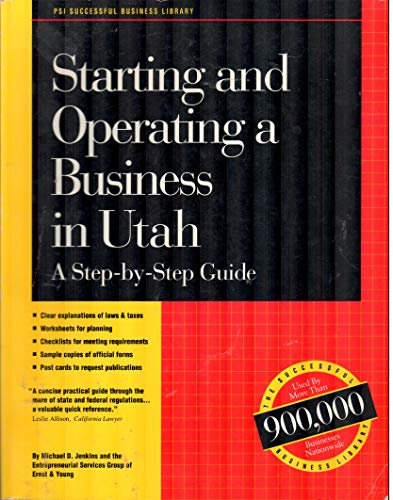 Starting and Operating a Business in Utah (9781555711504) by Jenkins, Michael D.; Ernst & Young