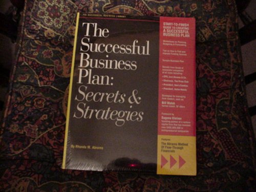 Beispielbild fr The successful business plan: Secrets & strategies (PSI successful business library) zum Verkauf von The Book Spot