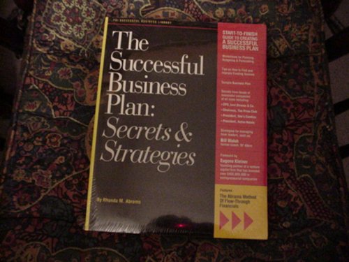 Imagen de archivo de The Successful Business Plan : Secrets and Strategies a la venta por Better World Books
