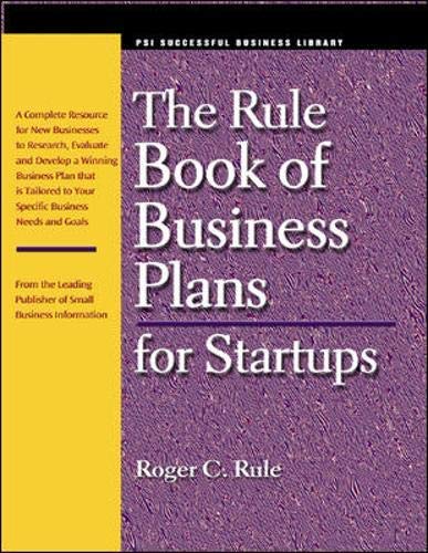 Imagen de archivo de Rule Book Business Plans for Startups a la venta por ThriftBooks-Atlanta