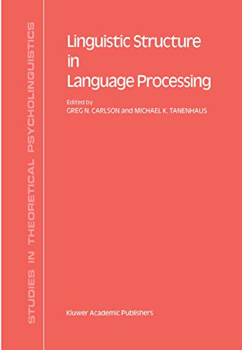 Imagen de archivo de Linguistic Structure in Language Processing a la venta por Ria Christie Collections