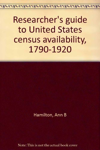 Beispielbild fr Researcher's guide to United States census availability, 1790-1920 zum Verkauf von WeSavings LLC