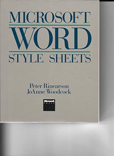 Microsoft Word Style Sheets (9781556150043) by Rinearson, Peter; Woodcock, Joanne