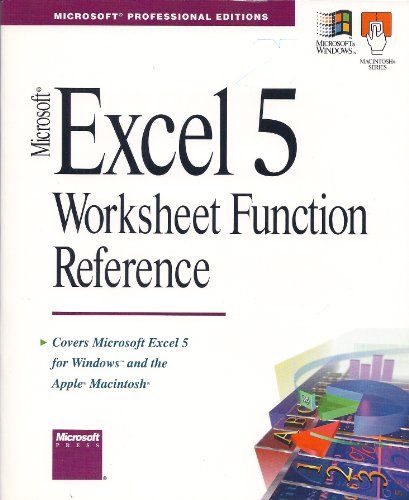 9781556156373: Microsoft Excel 5 Worksheet Function Reference (Microsoft Reference) (Microsoft Professional Editions)