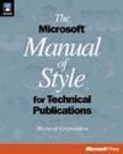Stock image for The Microsoft Manual of Style for Technical Publicatio for sale by Wonder Book