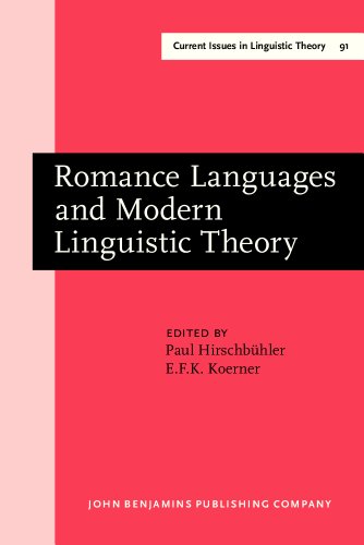 Stock image for Romance Languages and Modern Linguistic Theory Selected Papers from the XX Linguistic Symposium on Romance Languages, University of Ottawa, April 10-14, 1990 for sale by Dale A. Sorenson