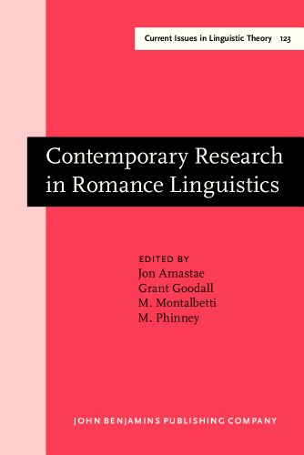 Stock image for Contemporary Research in Romance Linguistics Papers from the 22nd Linguistic Symposium on Romance Languages El Paso/Cd. Juarez, February 1992 for sale by Dale A. Sorenson