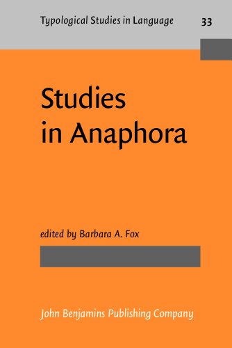 9781556196416: Studies in Anaphora (Typological Studies in Language)