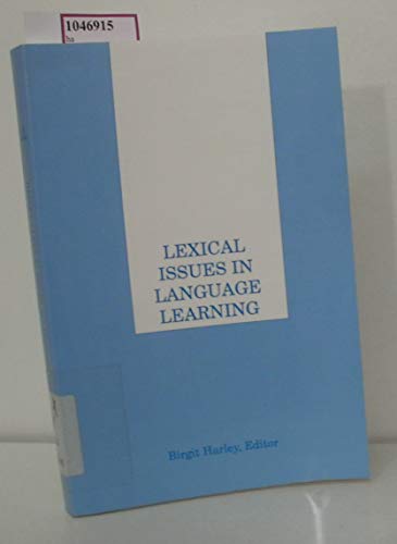 Imagen de archivo de Lexical Issues in Language Learning a la venta por Better World Books: West