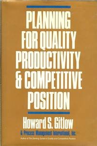 Imagen de archivo de Planning for Quality, Productivity, and Competitive Position a la venta por Better World Books