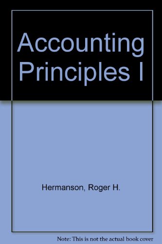 Accounting Principles I (9781556233920) by Hermanson, Roger H.