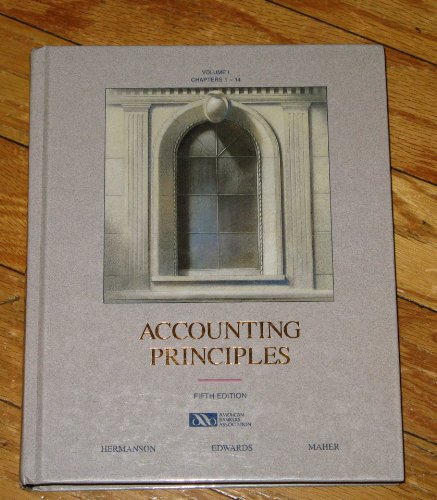 Stock image for Accounting Principles (Volume I (chapters 1-14)) for sale by HPB-Red
