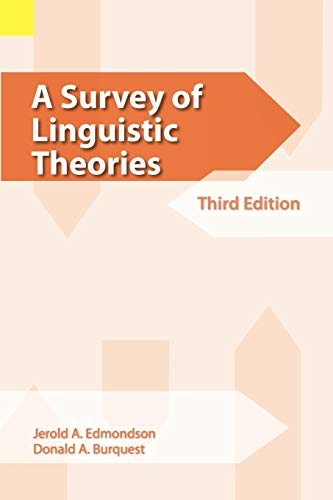 Beispielbild fr A Survey of Linguistic Theories zum Verkauf von Better World Books
