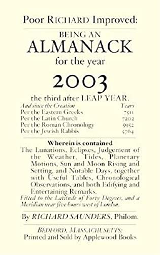 Poor Richard's Almanack for 2003 (9781557095688) by Franklin, Ben