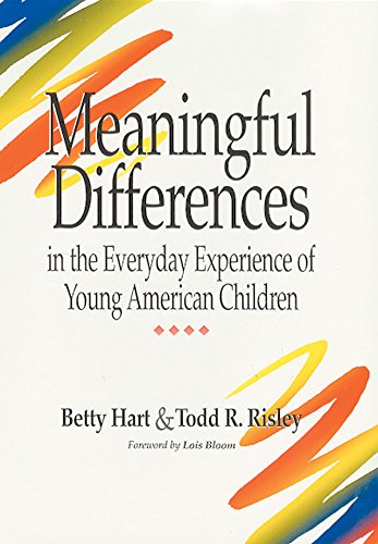 Stock image for Meaningful Differences in the Everyday Experience of Young American Children for sale by BooksRun