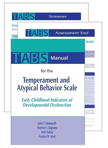 Stock image for Temperament And Atypical Behavior Scale: Early Childhood Indicators of Developmental Dysfunction for sale by Revaluation Books