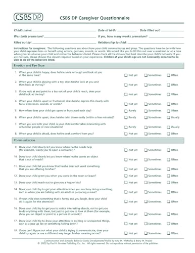 Imagen de archivo de Csbs Dp Caregiver Questionnaires,: Package of 50 - Normed Edition a la venta por Revaluation Books