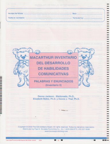 Imagen de archivo de Macarthur Communicative Development Inventories (Cdis): Words And Sentences (Package of 25) a la venta por Revaluation Books