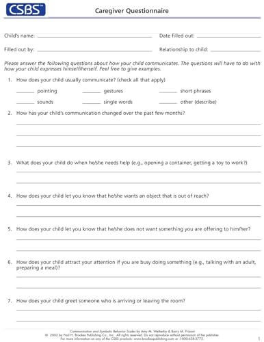 Stock image for Communication And Symbolic Behavior Scales: Record Forms/caregiver Questionnaires (Package of 25) (Record Forms) for sale by Revaluation Books