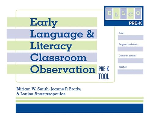 Beispielbild fr Early Language and Literacy Classroom Observation Tool, Pre-K (ELLCO Pre-K) zum Verkauf von Better World Books