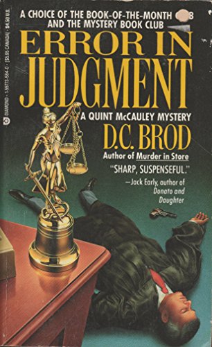 Stock image for Error in Judgment: A Quint McCauley Mystery for sale by LONG BEACH BOOKS, INC.