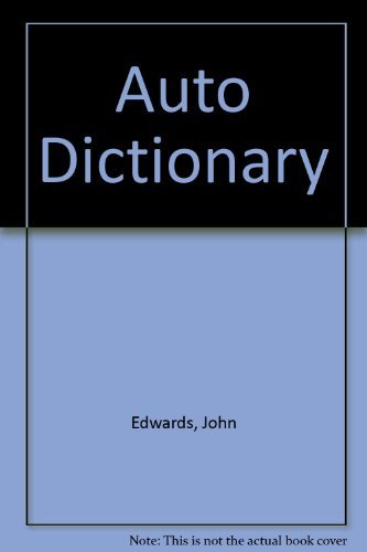 Beispielbild fr Auto Dictionary zum Verkauf von Better World Books