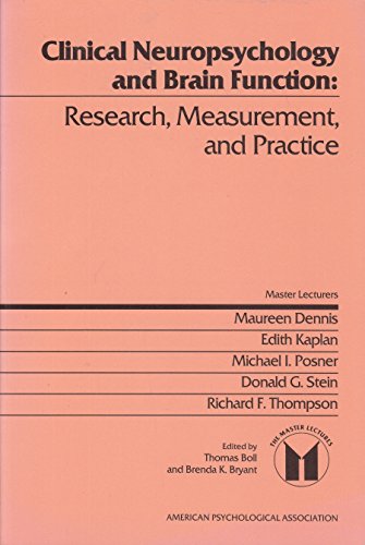 Beispielbild fr Clinical Neuropsychology and Brain Function: Research, Measurement, and Practice (Master Lectures in Psychology) zum Verkauf von Wonder Book