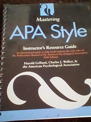 9781557980847: Mastering Apa Style: Instructor's Resource Guide
