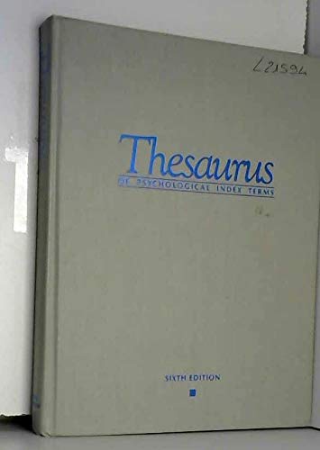 Imagen de archivo de Thesaurus of Psychological Index Terms a la venta por Tiber Books