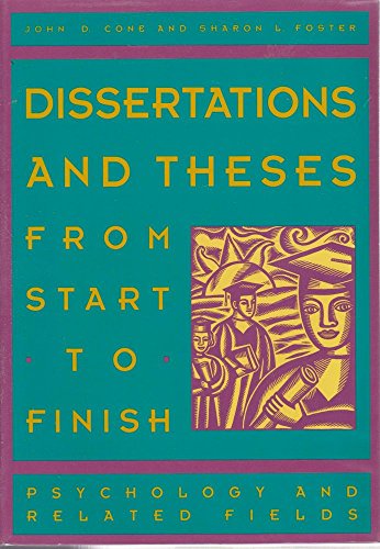 Beispielbild fr Dissertations and Theses from Start to Finish: Psychology and Related Fields zum Verkauf von Your Online Bookstore