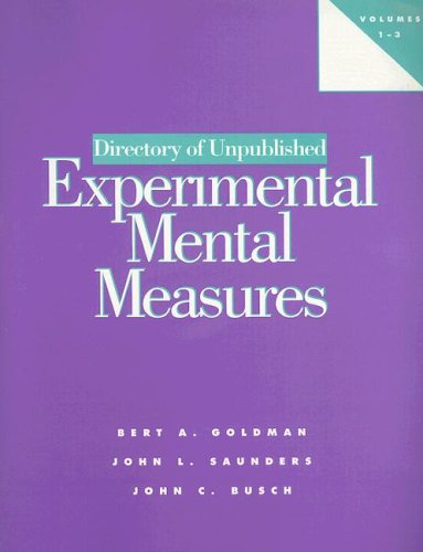 Beispielbild fr Directory of Unpublished Experimental Mental Measures : Volumes 1-3 zum Verkauf von Better World Books
