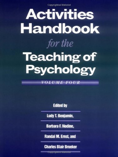 Imagen de archivo de Activities Handbook for the Teaching of Psychology a la venta por Better World Books