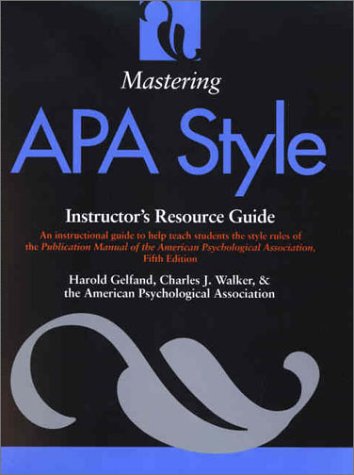 9781557988904: Instructor's Resource Guide (Mastering APA Style)