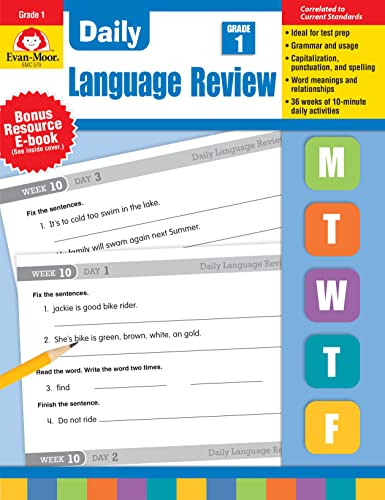 Stock image for Evan-Moor Daily Language Review, Grade 1 Activities Homeschooling & Classroom Resource Workbook, Reproducible Worksheets, Teacher Edition, Daily Practice, Skills Assessment, Grammar, Punctuation for sale by Reliant Bookstore