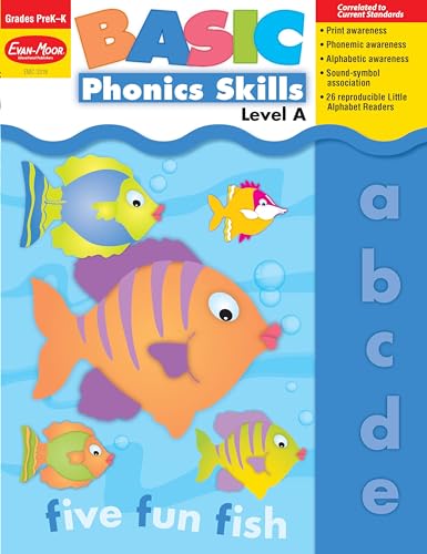 Evan-Moor Basic Phonics Skills for Grades Pre-K and K, Level A, Teacher Reproducible Pages; Teaching Resource Workbook (9781557999665) by Evan Moor