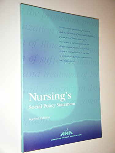 Beispielbild fr Nursing's Social Policy Statement (American Nurses Association) zum Verkauf von SecondSale