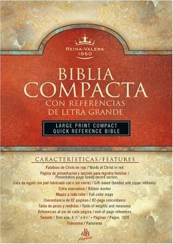 Imagen de archivo de RVR 1960 Biblia Compacta Letra Grande con Referencias, negro imitaci n piel (Spanish Edition) a la venta por HPB-Ruby