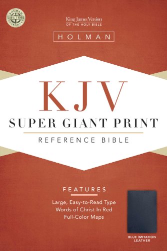 9781558196360: KJV Super Giant Print Reference Bible, Blue Simulated Leather (King James Version)