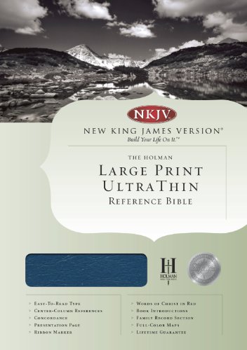 Beispielbild fr NKJV Large Print Ultrathin Reference Bible, Blue Bonded Leather zum Verkauf von dsmbooks