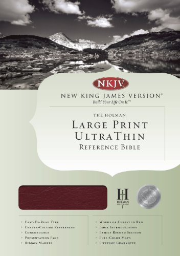 Beispielbild fr Nkjv Large Print Ultrathin Reference Bible: Burgundy Bonded Leather (King James Version) zum Verkauf von HPB-Red