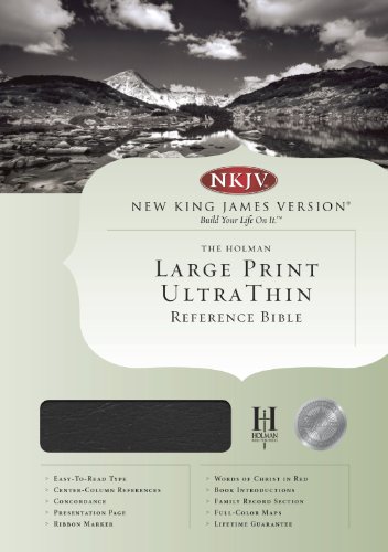 9781558196520: NKJV Large Print Ultrathin Reference Bible, Black Genuine Leather