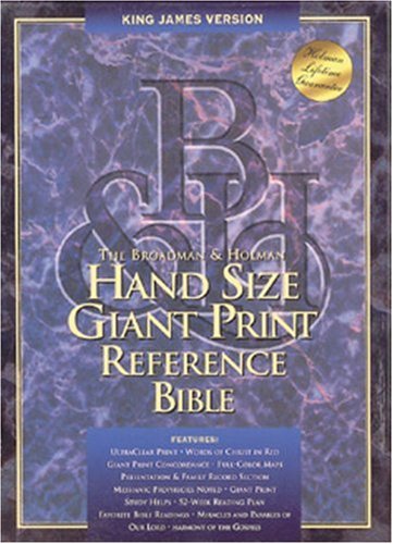 Stock image for KJV Hand Size Giant Print Reference Bible, Black Bonded Leather (King James Version) Holman Bible Editorial Staff for sale by tttkelly1