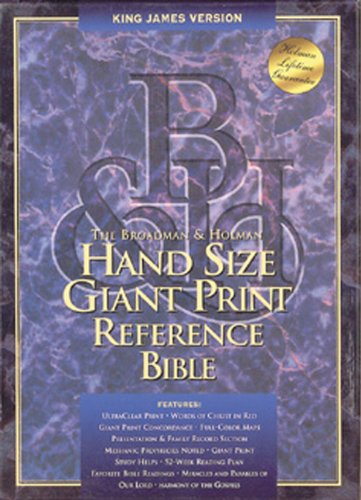 Beispielbild fr KJV Hand Size Giant Print Reference Bible (Burgundy Bonded Leather) (King James Version) zum Verkauf von bmyguest books