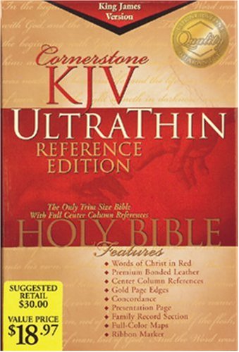Beispielbild fr KJV Cornerstone UltraThin Reference Bible (Black Bonded Leather) (King James Version) zum Verkauf von Front Cover Books