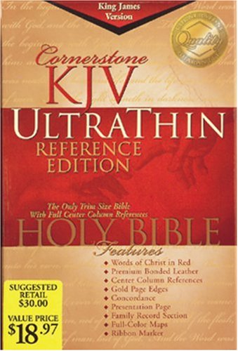 9781558198319: KJV Cornerstone UltraThin Reference Bible (Black Bonded Leather) (King James Version)