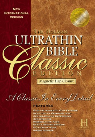 9781558198852: The Holman Ultrathin Bible Classic: New International Version, Magnetic Flap Closure, British Tan, Bonded Leather
