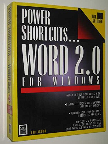 Power Shortcuts...: Word 2.0 for Windows/Book and Disk (9781558282360) by Krumm, Rob